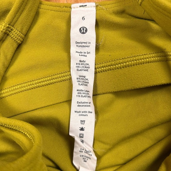 lululemon Women’s athletica Mustard Crop Top Size 6 - Picture 6 of 8